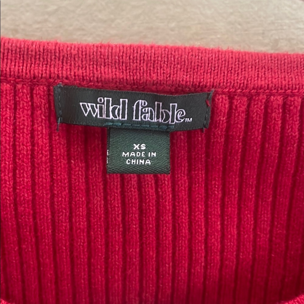 Wild Fable Red Cardigan Sweater pearl button up -XS - Picture 6 of 6